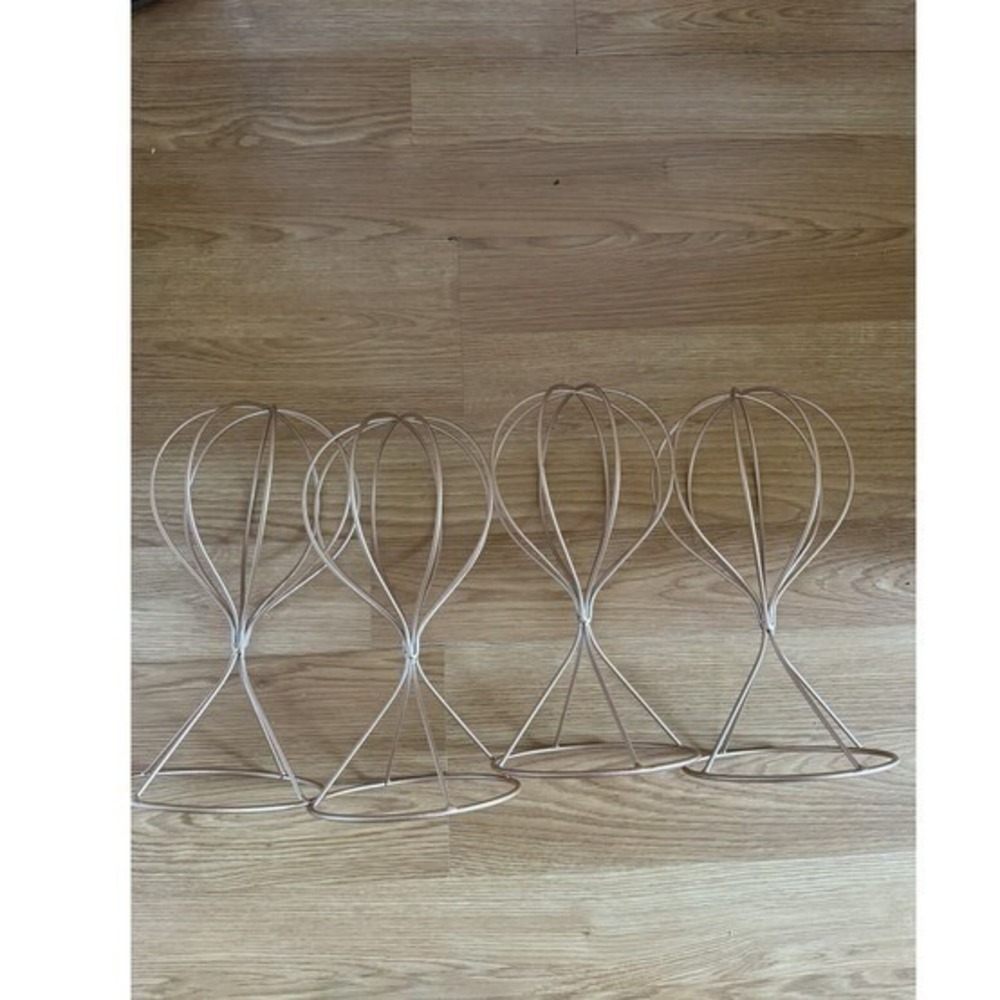 Rose‎ Gold Wire Wig Stand Display Holder Head Mannequin Hat Scarf Organizer